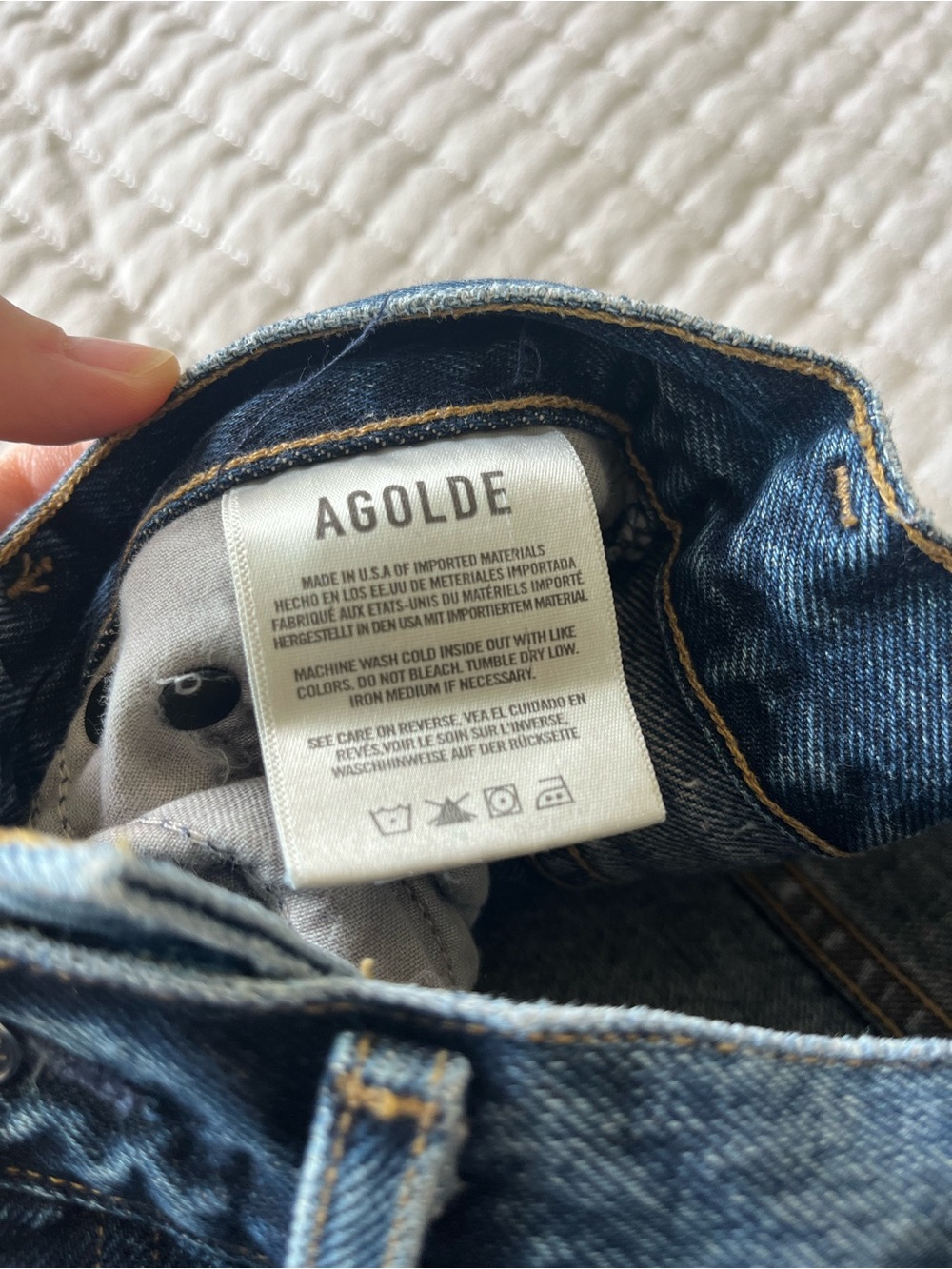 Agolde Women's 90s Pinch Waist Straight Leg Jeans in Dark Blue Denim 24 - Picture 4 of 8